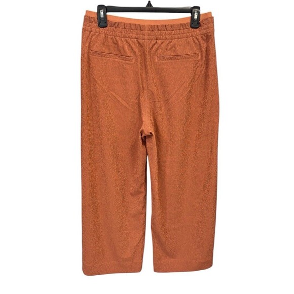 ATHELTA Echo Wide Crop Pant Women Size 8 Orange/Rust Athleisure Pull On - Picture 2 of 5